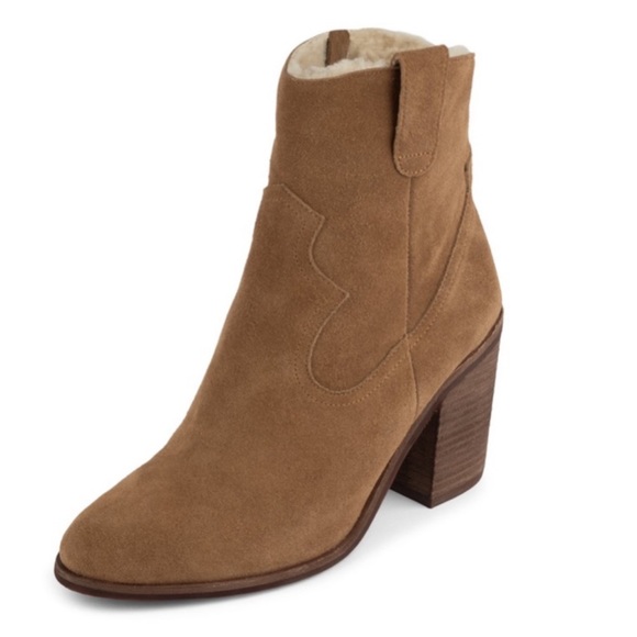 Jeffrey Campbell Shoes - Jeffrey Campbell Guinn Sherpa Lined Suede Cowboy Ankle Boots size 7.5M